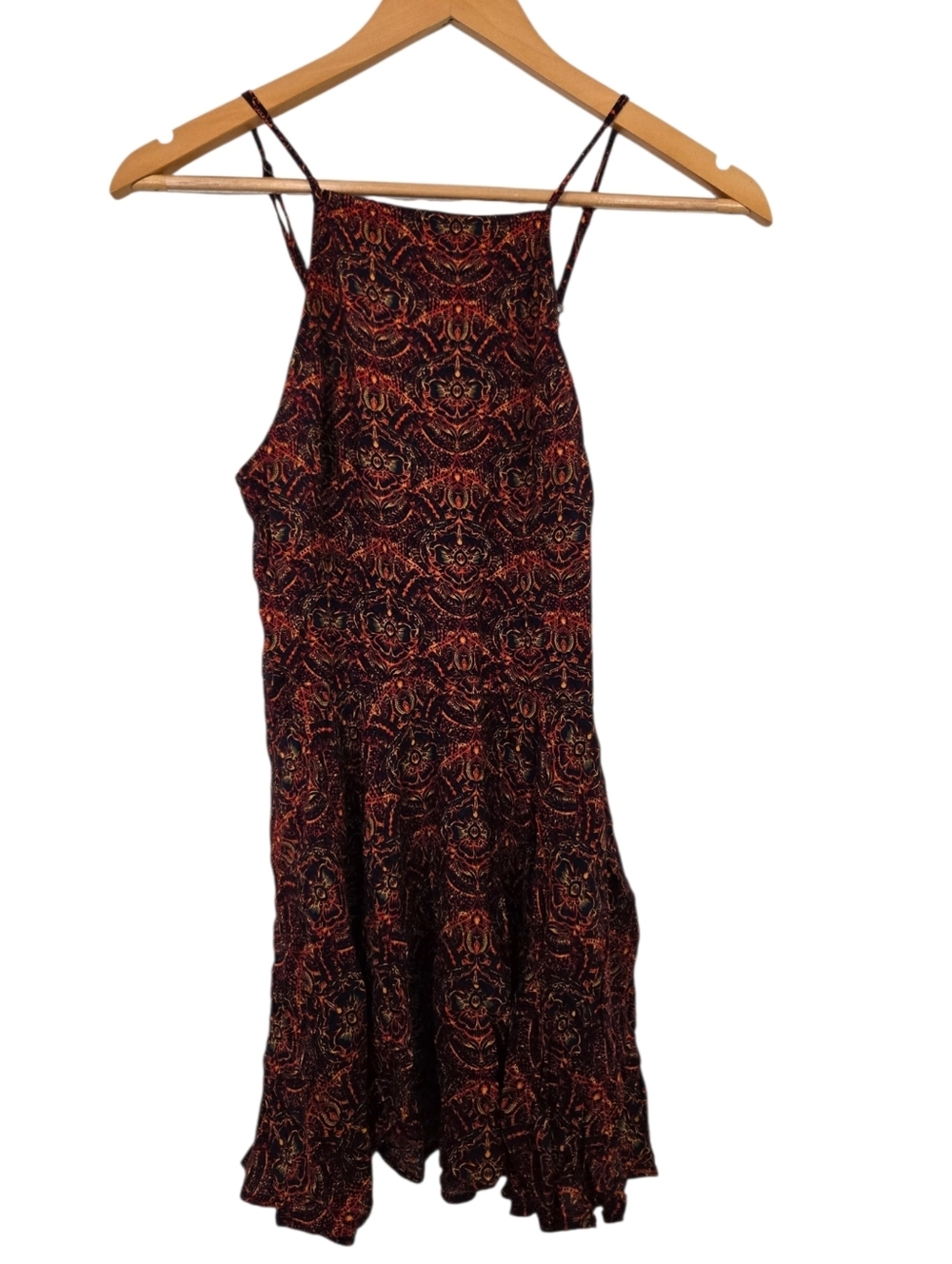 Abercrombie & Fitch Y2K Boho Paisley Strappy Back Mini Dress Small - Picture 1 of 4
